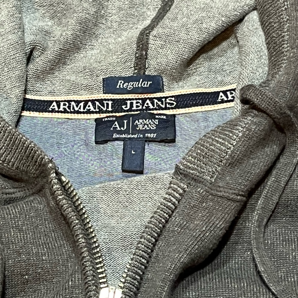 Armani Jeans Charcoal Zip-Up Sweater